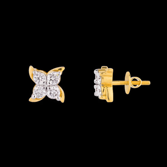 18K Yellow Gold Diamond Earrings - 0.29ct VVS-VS-GH