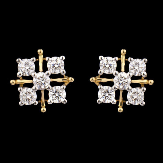 18K Yellow Gold Diamond Earrings - 0.35ct VS-FG