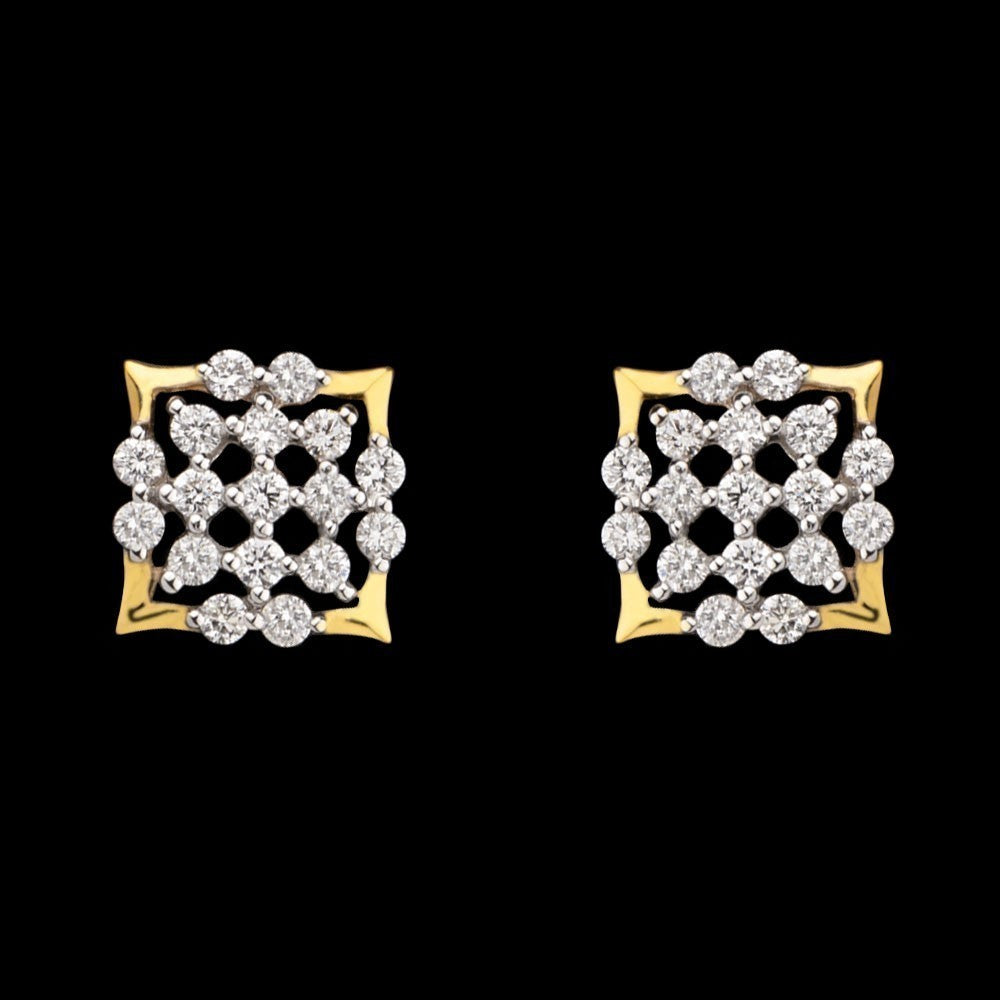 18K Yellow Gold Diamond Earrings - 0.4ct VS-FG