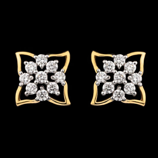 18K Yellow Gold Diamond Earrings - 0.28ct VS-FG