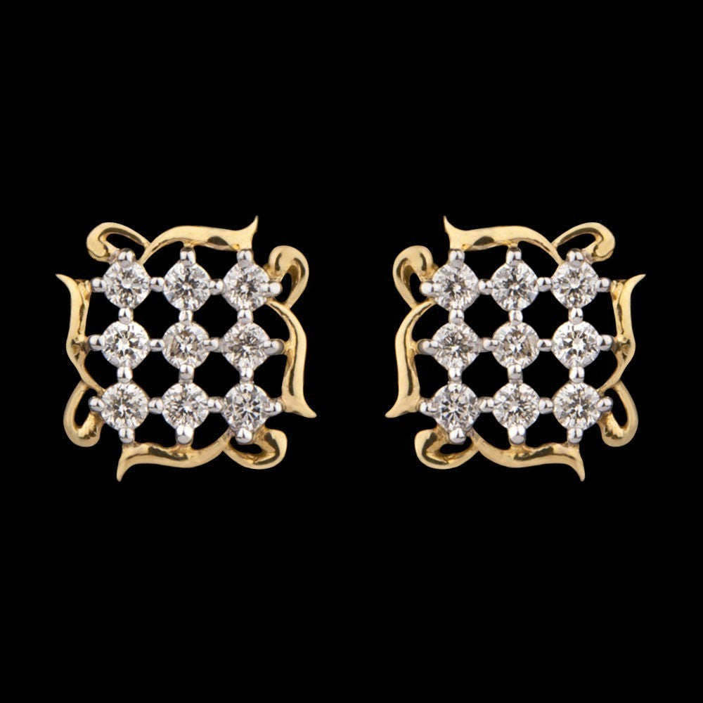 18K Yellow Gold Diamond Earrings - 0.26ct SI-IJ
