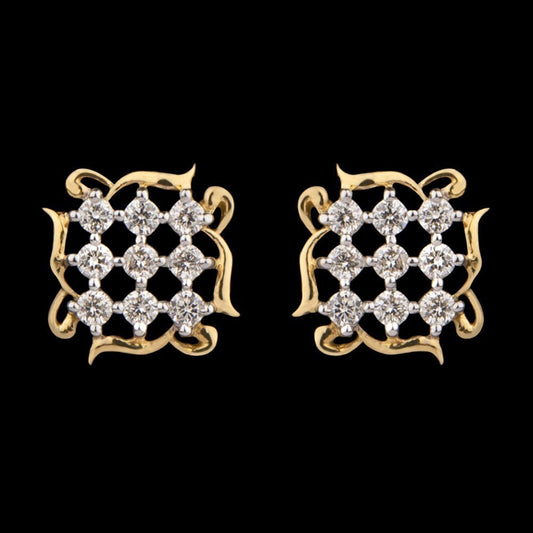 18K Yellow Gold Diamond Earrings - 0.26ct SI-IJ