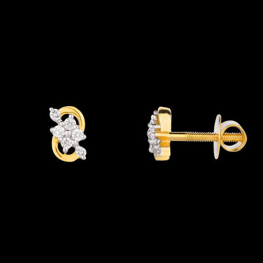14K Yellow Gold Diamond Earrings - 0.1ct VS-GH