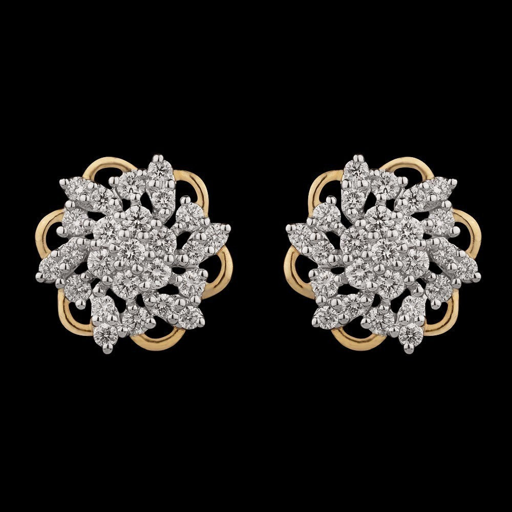 18K Yellow Gold Diamond Earrings - 0.81ct VS-FG