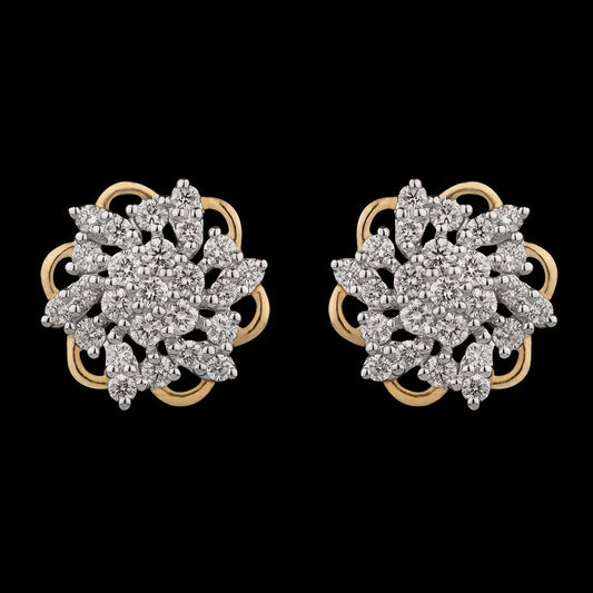 18K Yellow Gold Diamond Earrings - 0.81ct VS-FG