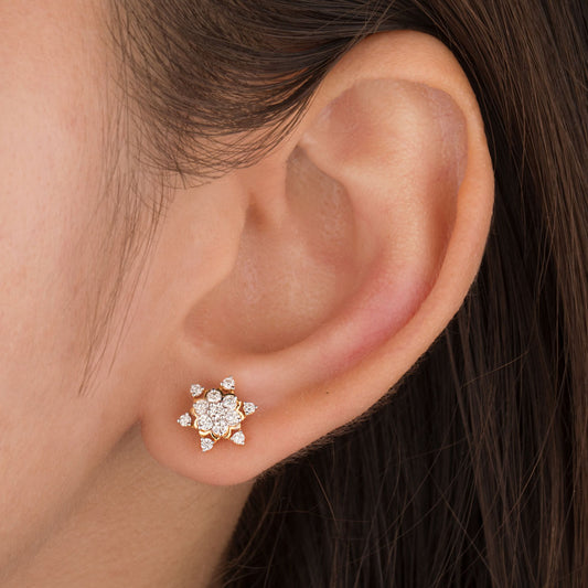 18K Rose Gold Diamond Earrings - 0.46ct VS-FG