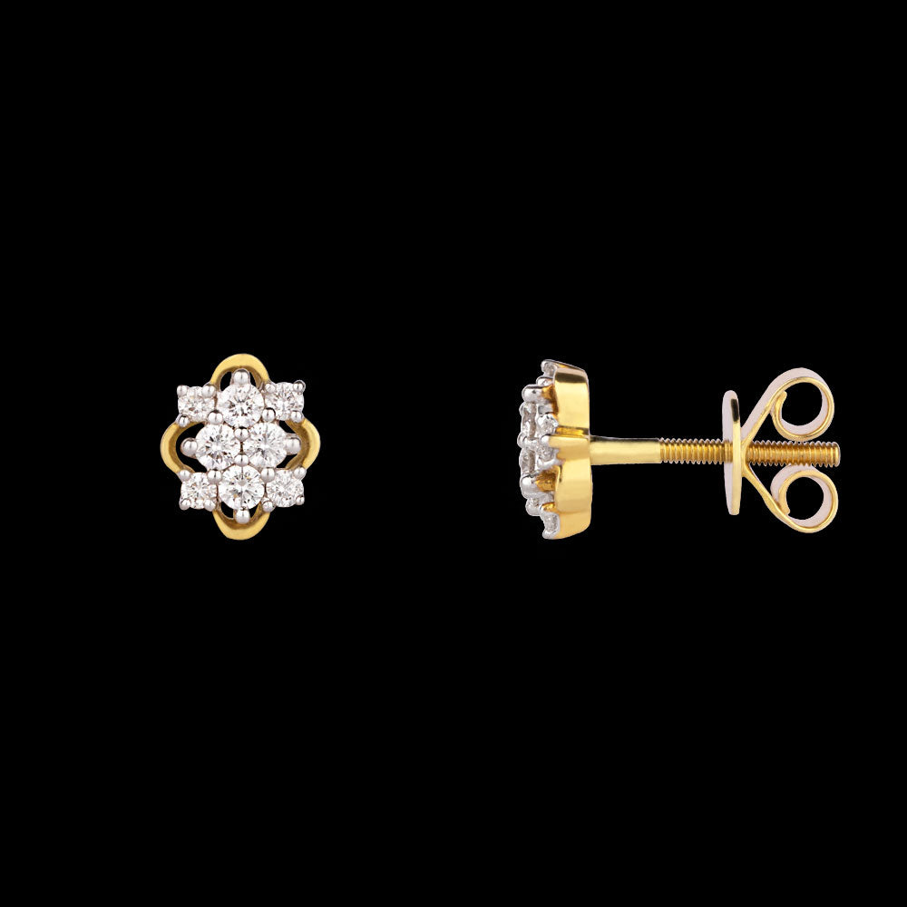 18K Yellow Gold Diamond Earrings - 0.48ct SI-IJ