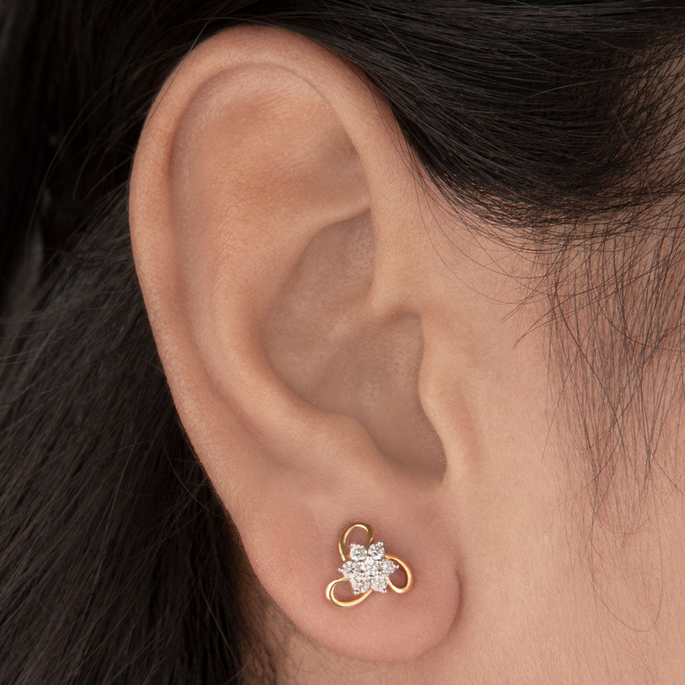 14K Yellow Gold Diamond Earrings - 0.25ct VS-GH