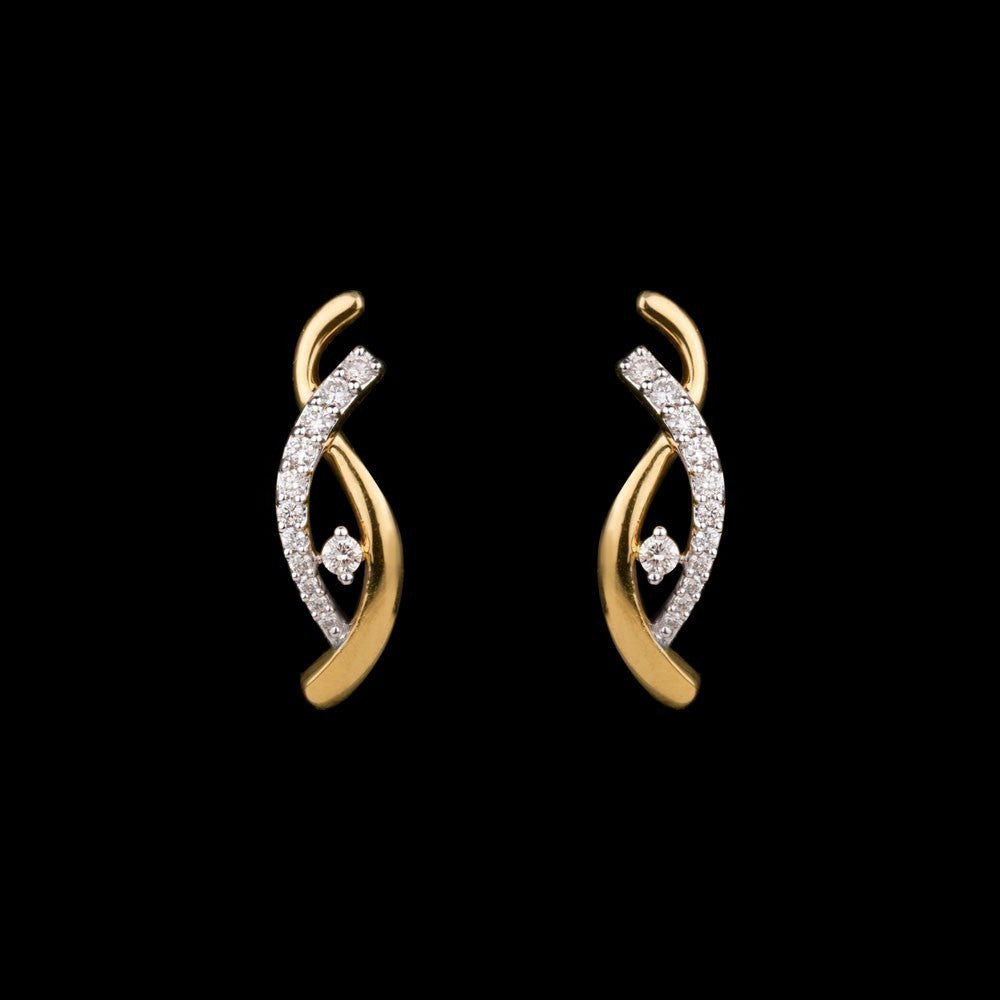 18K Yellow Gold Diamond Earrings - 0.25ct VVS-VS-GH
