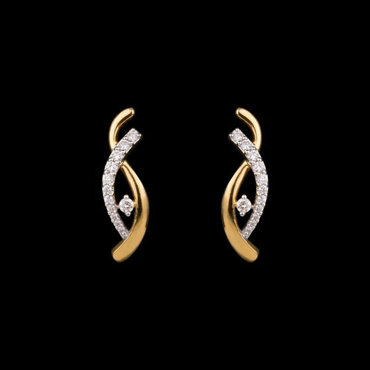 18K Yellow Gold Diamond Earrings - 0.25ct VVS-VS-GH