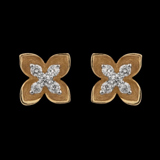 18K Yellow Gold Diamond Earrings - 0.18ct VS-FG