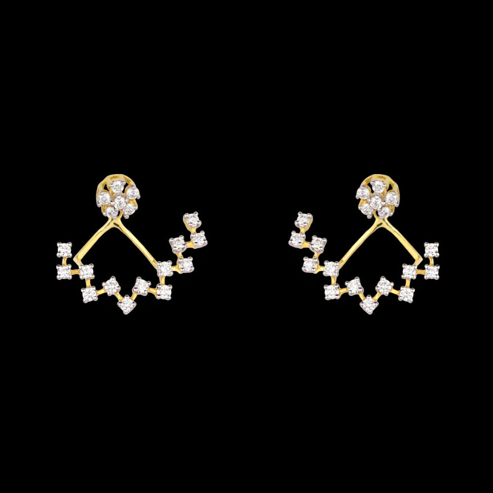 18K Yellow Gold Diamond Earrings - 0.6ct VS-FG