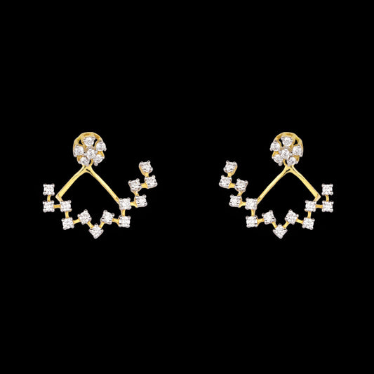 18K Yellow Gold Diamond Earrings - 0.6ct VS-FG