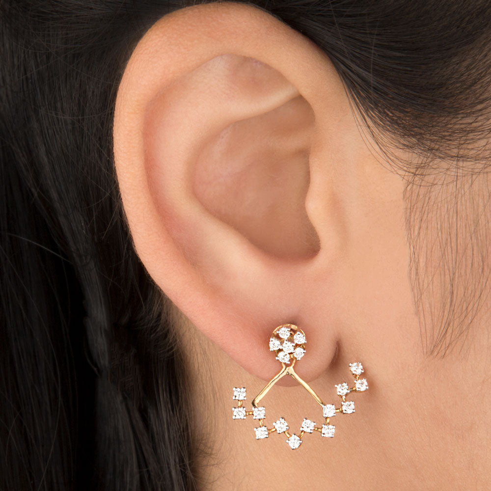 18K Yellow Gold Diamond Earrings - 0.6ct VS-FG