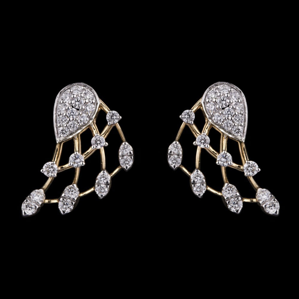 18K Yellow Gold Diamond Earrings - 0.69ct VS-FG