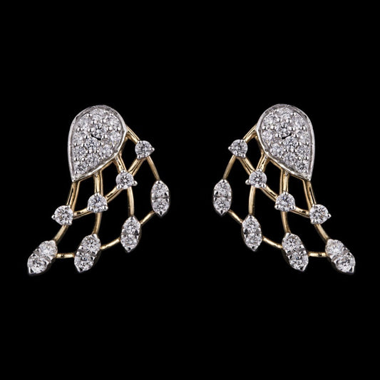 18K Yellow Gold Diamond Earrings - 0.69ct VS-FG