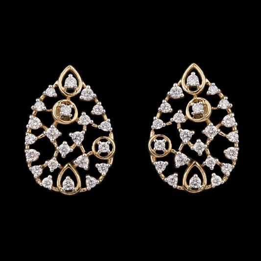 18K Yellow Gold Diamond Earrings - 0.62ct VS-FG