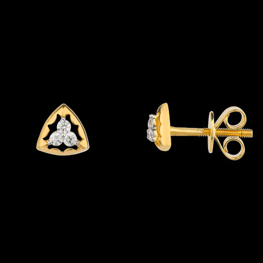 18K Yellow Gold Diamond Earrings - 0.11ct VS-FG