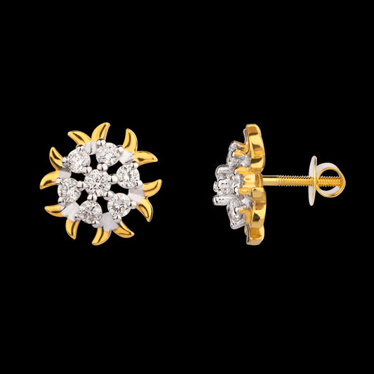 18K Yellow Gold Diamond Earrings - 0.192ct VVS-VS-GH