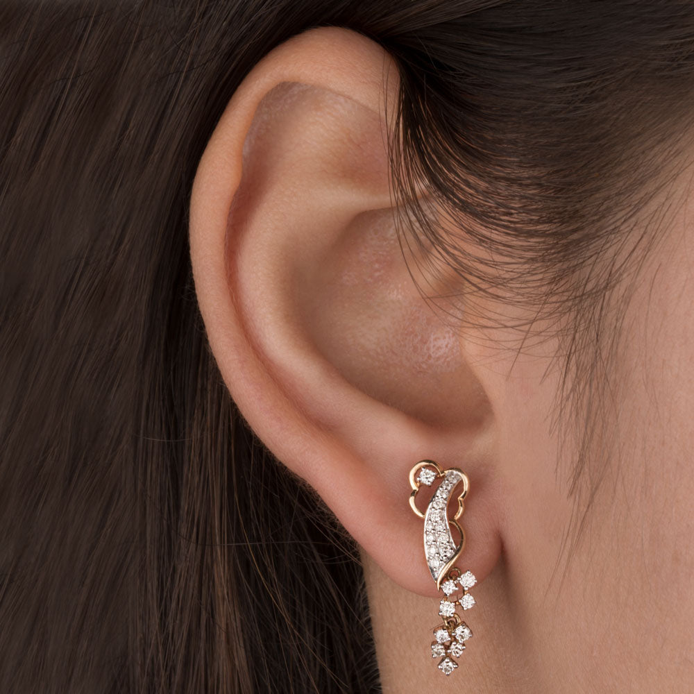 14K Yellow Gold Diamond Earrings - 0.42ct SI-IJ