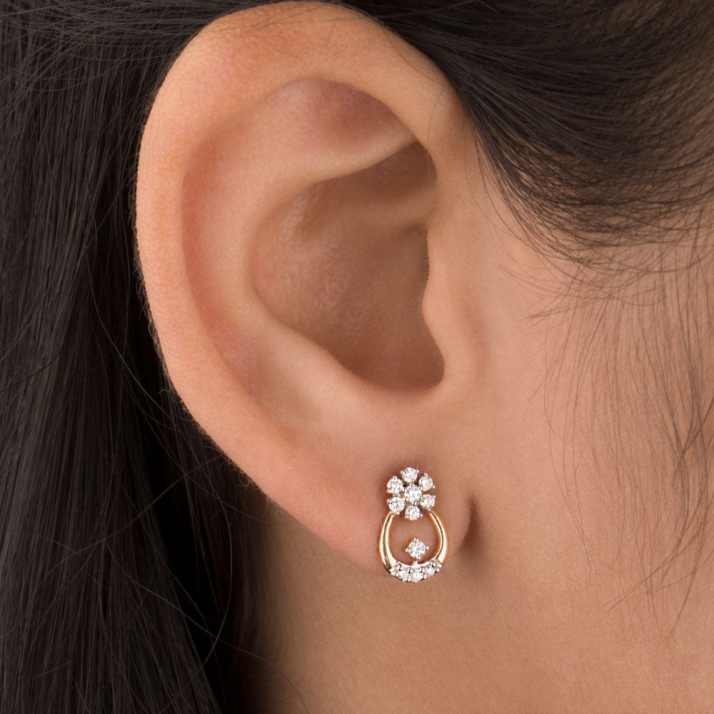 14K Yellow Gold Diamond Earrings - 0.23ct VS-GH
