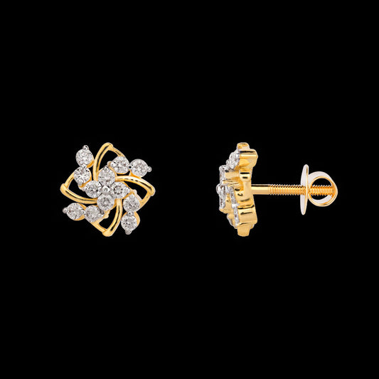 14K Yellow Gold Diamond Earrings - 0.65ct SI-IJ