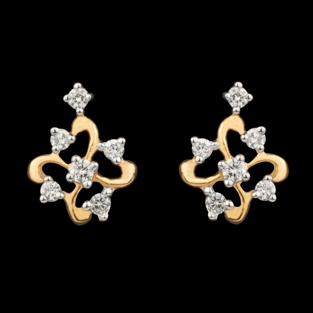 14K Yellow Gold Diamond Earrings - 0.15ct VS-GH