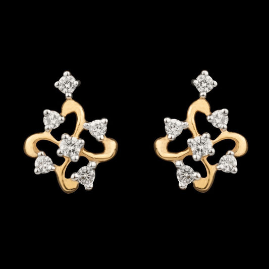 14K Yellow Gold Diamond Earrings - 0.15ct VS-GH