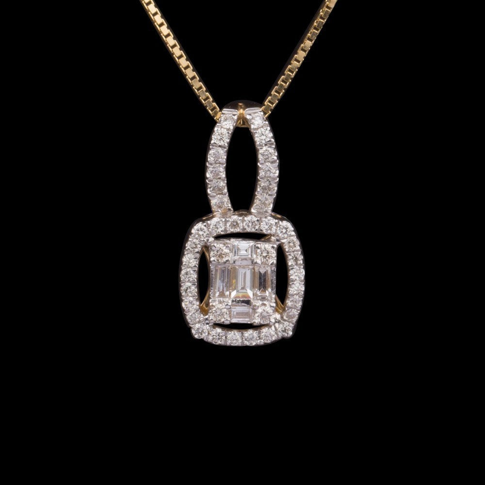 14K Yellow Gold Diamond Pendant - 0.34ct SI-IJ