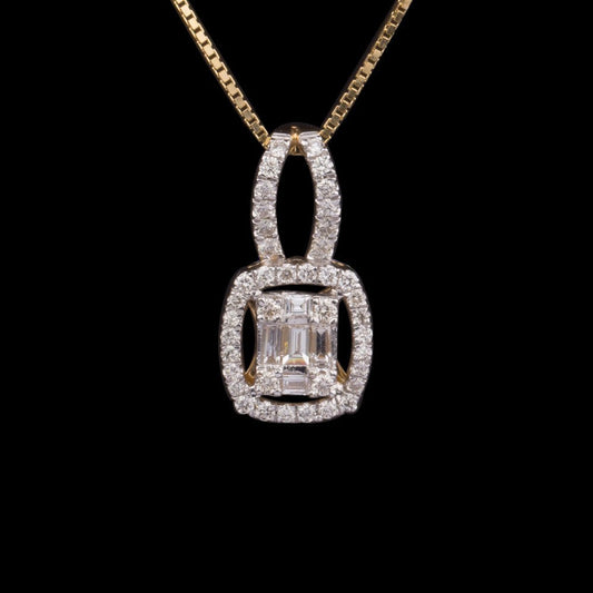 14K Yellow Gold Diamond Pendant - 0.34ct SI-IJ