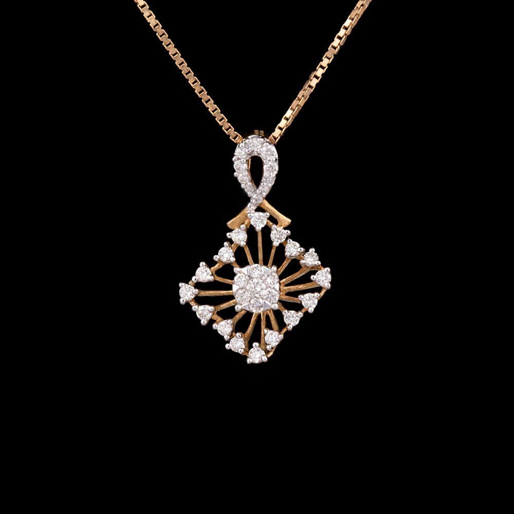 14K Yellow Gold Diamond Pendant - 0.34ct SI-IJ