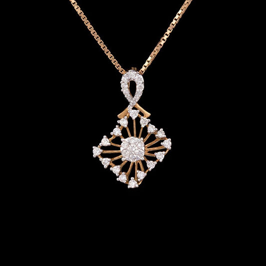 14K Yellow Gold Diamond Pendant - 0.34ct SI-IJ