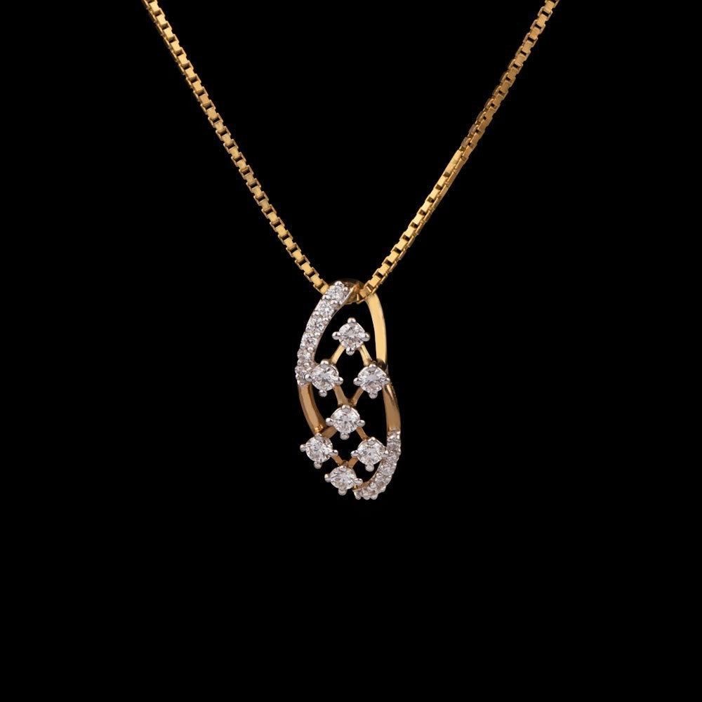 18K Yellow Gold Diamond Pendant - 0.23ct VS-GH