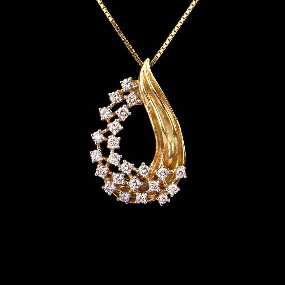 14K Yellow Gold Diamond Pendant - 0.56ct SI-IJ
