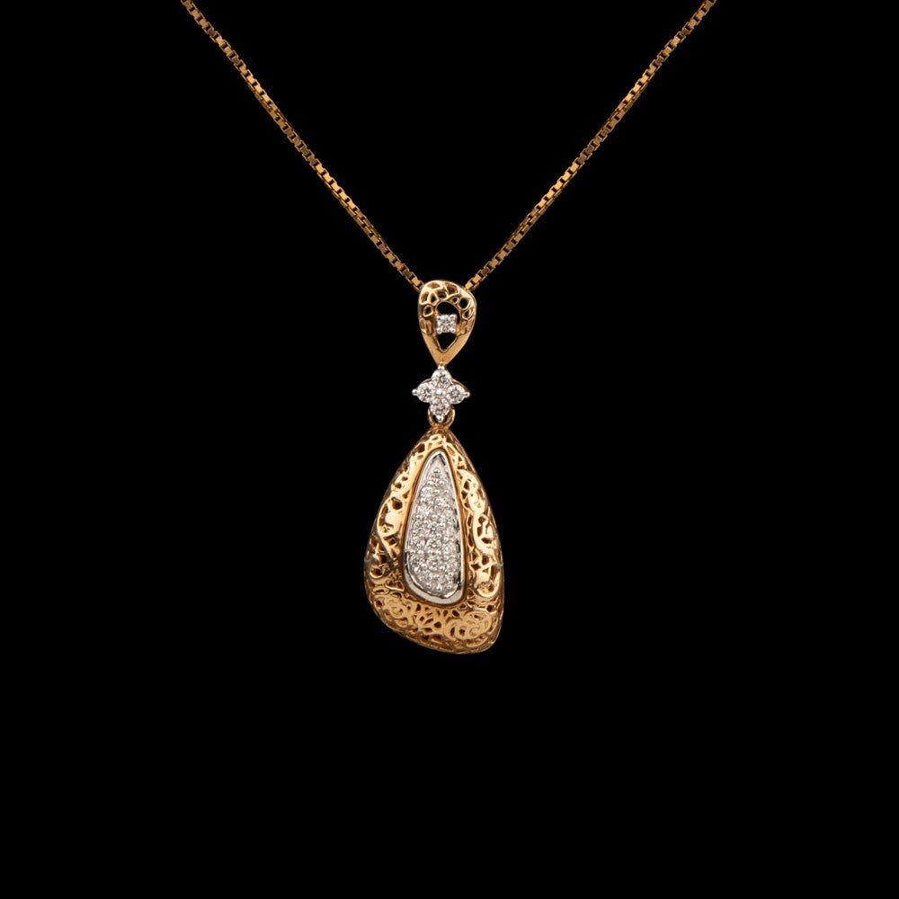 14K Yellow Gold Diamond Pendant - 0.21ct VS-GH