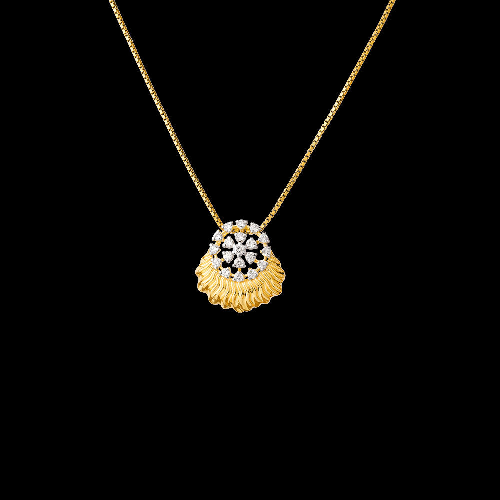 14K Yellow Gold Diamond Pendant - 0.46ct SI-IJ