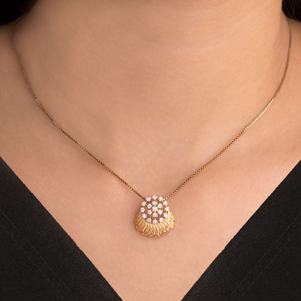 14K Yellow Gold Diamond Pendant - 0.46ct SI-IJ