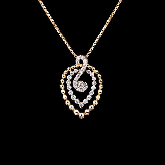 14K Yellow Gold Diamond Pendant - 0.38ct SI-IJ