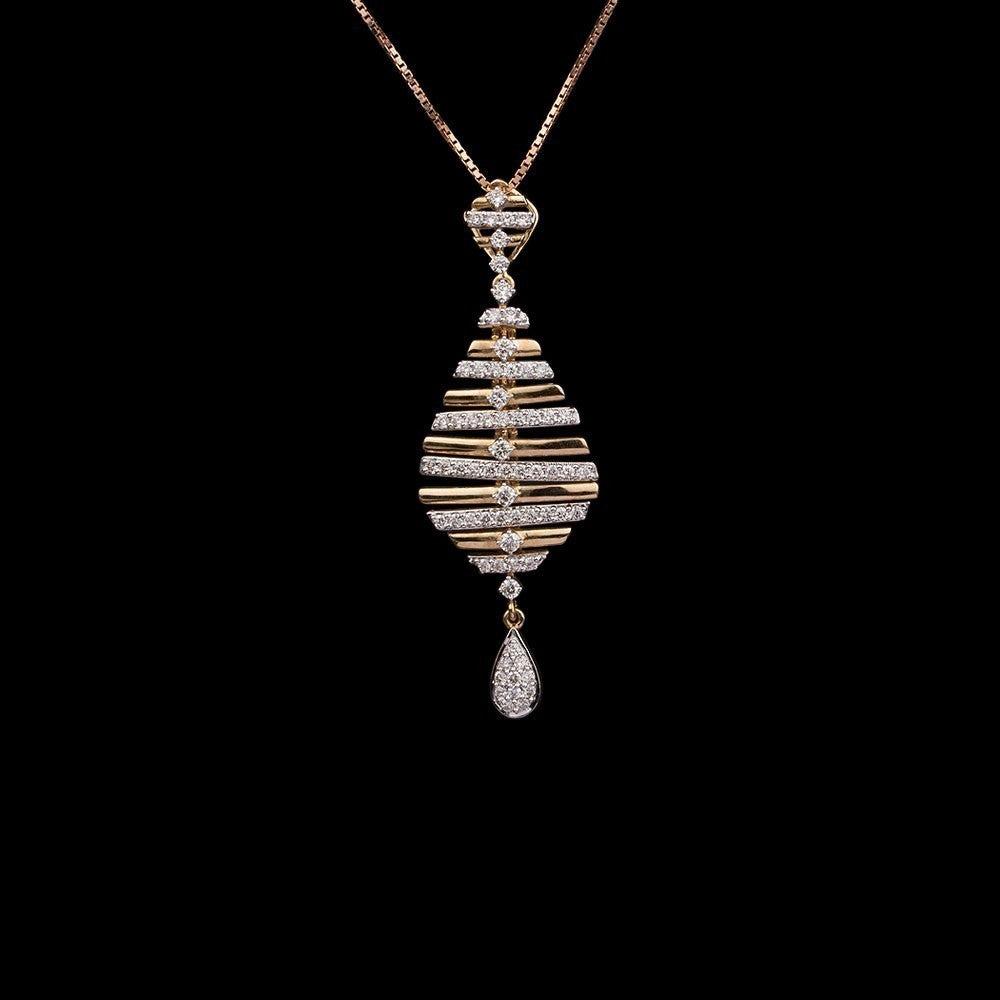 14K Yellow Gold Diamond Pendant - 0.82ct SI-IJ