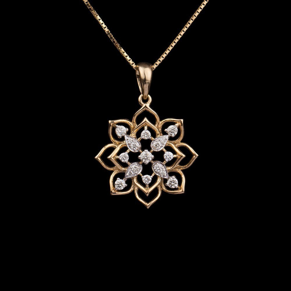 14K Yellow Gold Diamond Pendant - 0.22ct SI-IJ