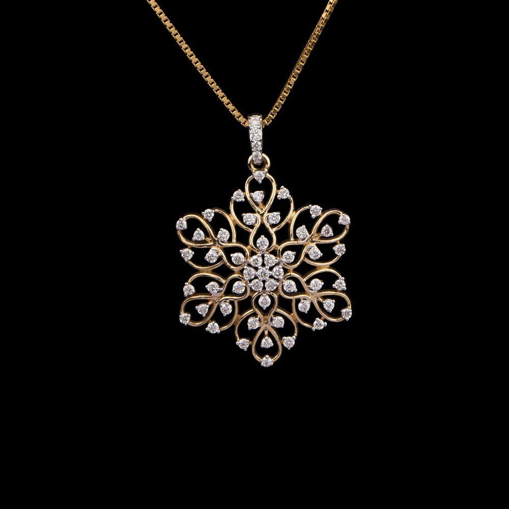 14K Yellow Gold Diamond Pendant - 0.54ct SI-IJ
