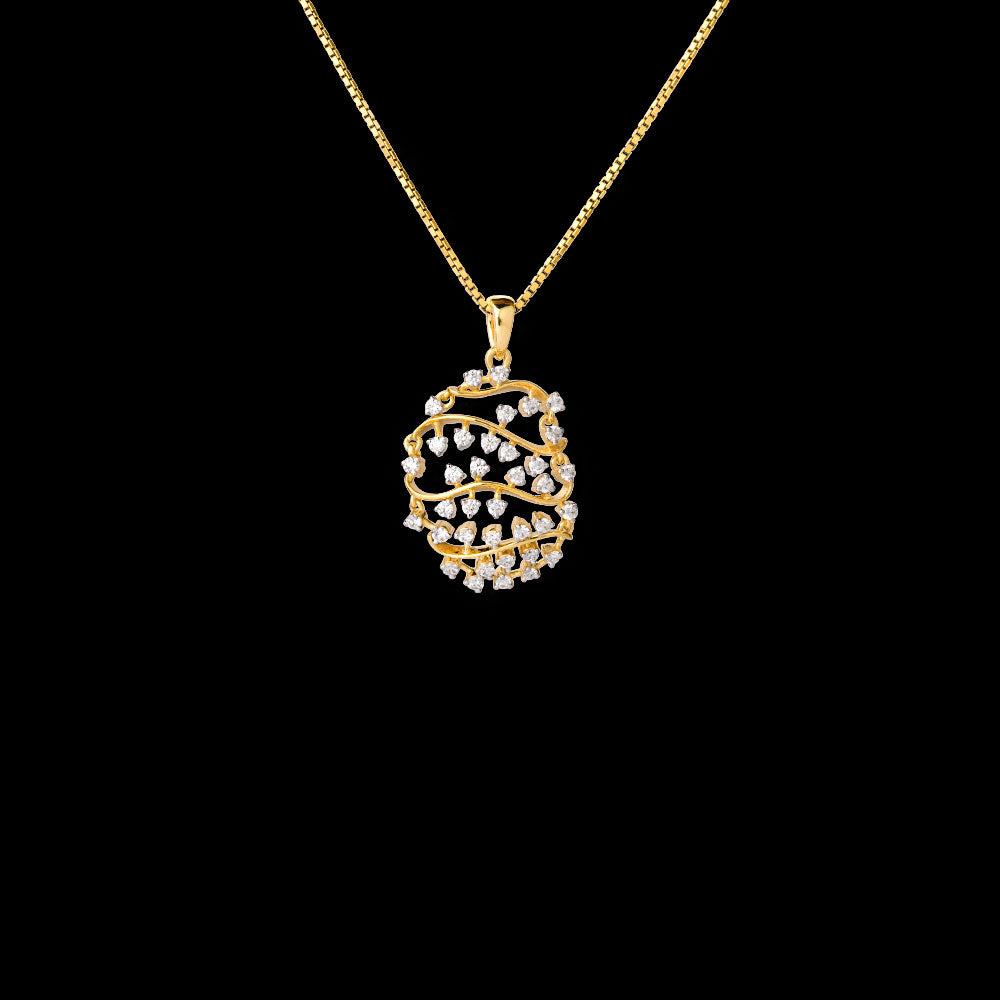 18K Yellow Gold Diamond Pendant - 0.464ct VVS-VS-GH