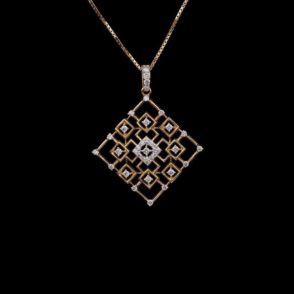 14K Yellow Gold Diamond Pendant - 0.31ct SI-IJ