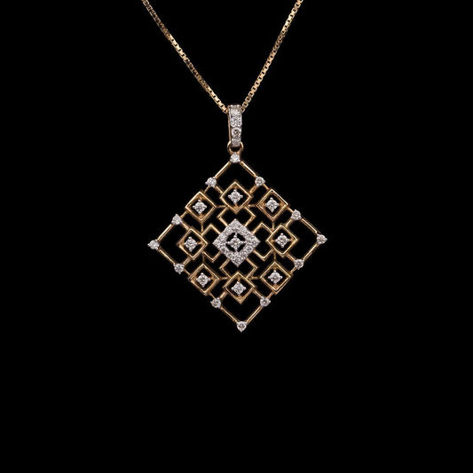 14K Yellow Gold Diamond Pendant - 0.31ct SI-IJ