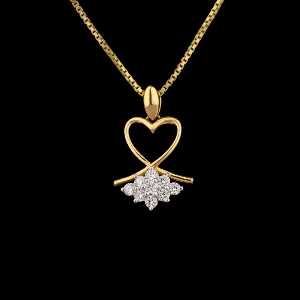 18K Yellow Gold Diamond Pendant - 0.23ct VS-FG