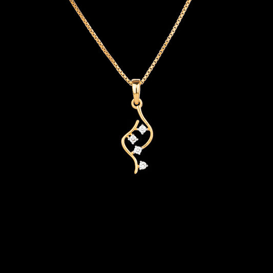 18K Yellow Gold Diamond Pendant - 0.1ct VS-FG