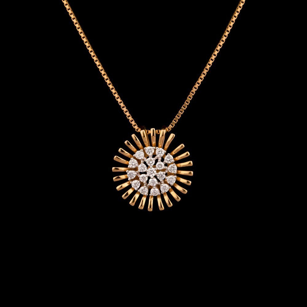 18K Yellow Gold Diamond Pendant - 0.31ct VS-FG