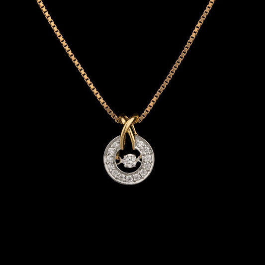 18K Yellow Gold Diamond Pendant - 0.18ct VS-FG