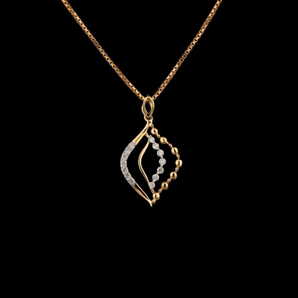 18K Yellow Gold Diamond Pendant - 0.14ct VS-FG