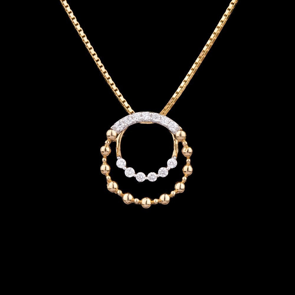 14K Yellow Gold Diamond Pendant - 0.16ct VS-GH